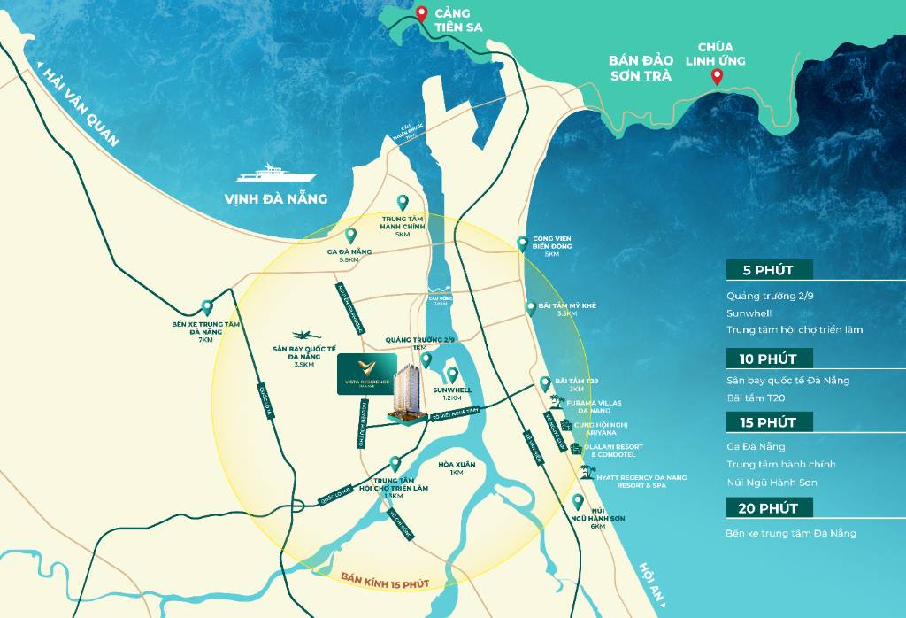 Vista 2PN diện tích 76m2 căn đẹp nhất tòa, tầm view siêu đỉnh sông hàn, pháo hoa, 69 tầng, giá 5ty5